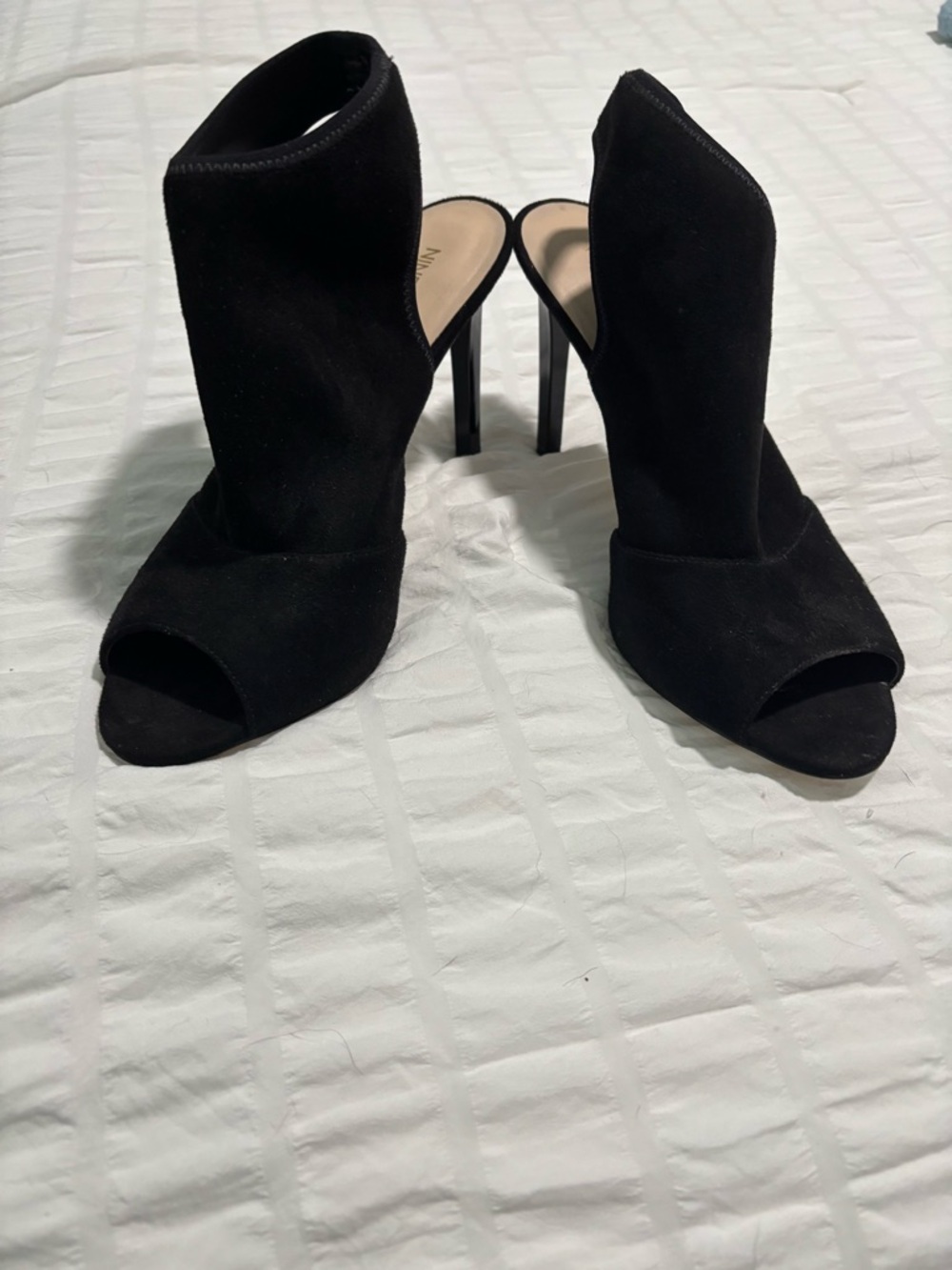 Nine West Black Peep-Toe Stiletto Booties